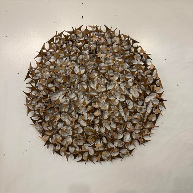 Marc Weinstein Marc Weinstein Brutalist Mid-Century Modern Abstract Wall Sculpture Marc Creates Sun For Sale - Image 4 of 6