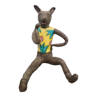 Large Vintage Paper Mache Wolf For Sale