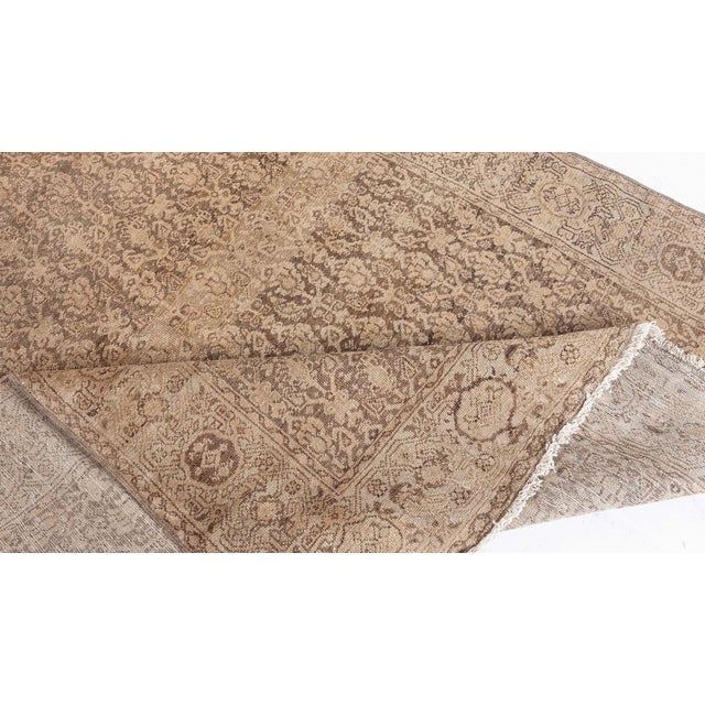 Early 20th Century 1900s Persian Malayer Floral Design Handmade Wool Rug For Sale - Image 5 of 8