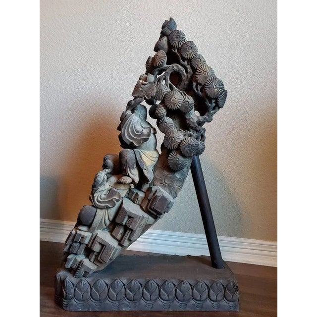 19th Century Chinese Temple Carved Wooden Architectural Corbels - a Pair For Sale - Image 4 of 11