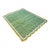 Handmade Cotton Area Scalloped Dhurrie, Moss Green, Cream and Mustard Border Rug-10'x14' For Sale