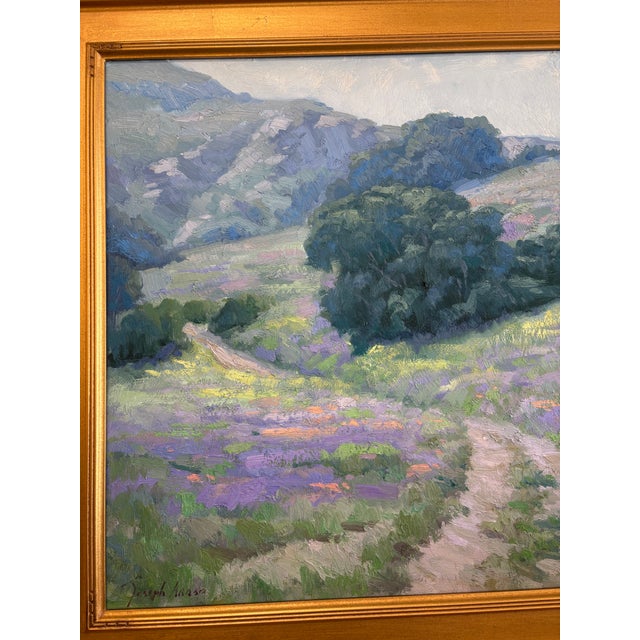 Paint Late 20th Century “Springtime in Laguna” by Joseph Aaron – Original Oil Painting in Gilded Frame For Sale - Image 7 of 7