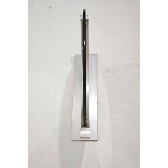 Mid-Century Modern Two-Tone Tilting Table Mirror in Polished Brushed Aluminum, Italy, 1970 For Sale - Image 11 of 12