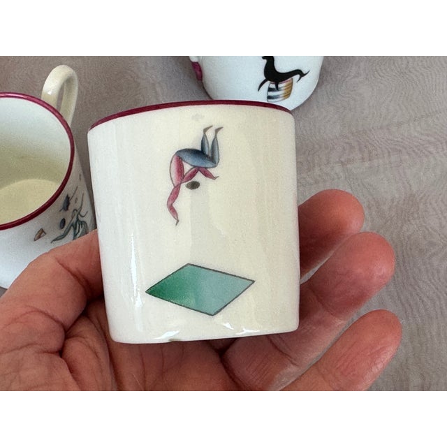 Gio Ponti for Richard Ginori Porcelain Espresso Demitasse Cups Set of 4 For Sale - Image 17 of 18