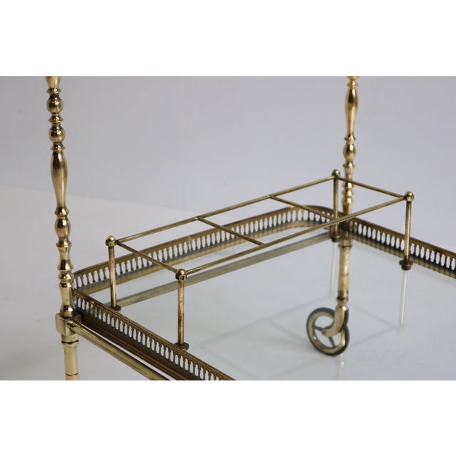 Metal French Brass Bar Cart from Maison Baguès, 1950s For Sale - Image 7 of 12