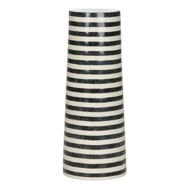 Wildwood Memphis Milano Striped Stone Display Pedestal For Sale