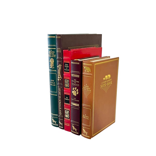 Beautiful set of 5 leather bound books on Safari and big game hunting. These were part of a series from the 1980’s. Each...