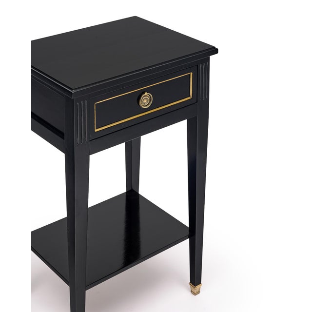 Wood French Side Tables, Directoire Style, Ebonized Mahogany, 19th Century For Sale - Image 7 of 9