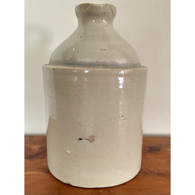 Antique Late 19th Century Sand Colored American Stoneware Jug For Sale - Image 12 of 12
