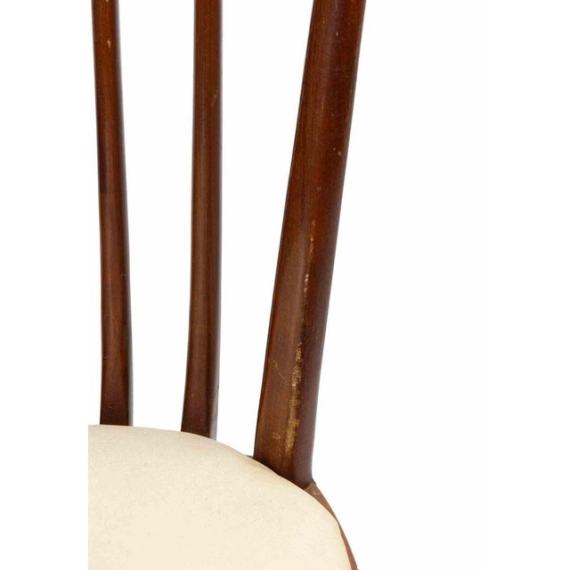 Vintage Italian Chairs in Mahogany Wood and Leather, 1950s, Set of 6 For Sale - Image 4 of 8