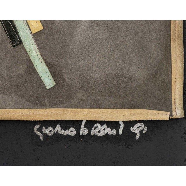 Giorgio Saporiti Leather Patchwork Tapestry, 1991 For Sale - Image 9 of 10