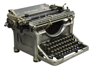 Vintage 1930s Underwood Model 6 (?) Grey Color Manual Typewriter