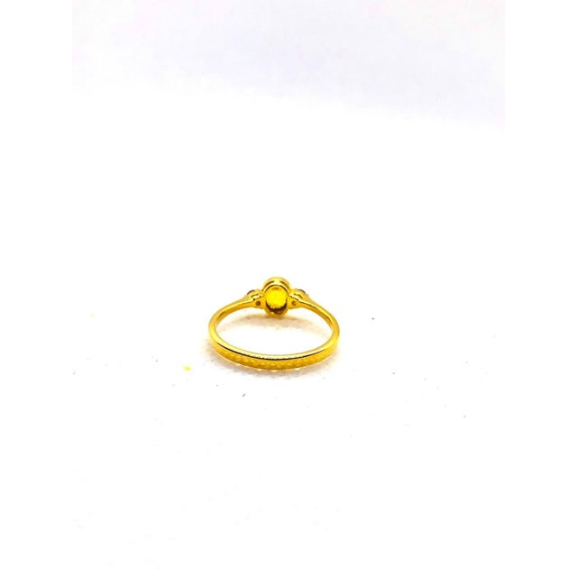 Bochic “Orient” Vintage Yellow Sapphire & Cognac Diamond Ring Set In 18K Gold & Silver For Sale - Image 9 of 13