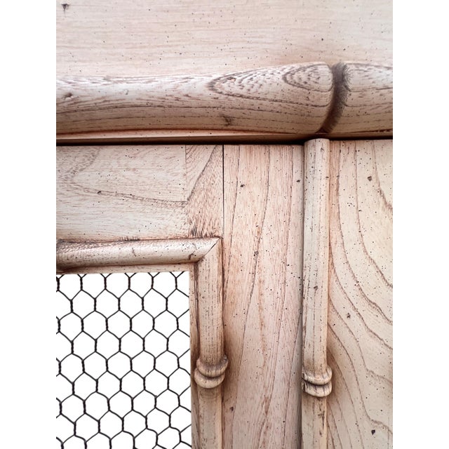 Cream Vintage Faux Bamboo Armoire For Sale - Image 8 of 15