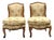Vintage Palm Print Fabric Slipper Chairs - Pair For Sale