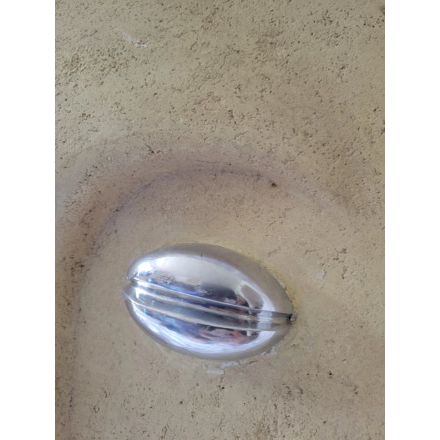 Vintage Large Modernist Plaster "Moon" Face Decor For Sale - Image 6 of 8