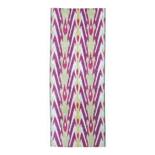 Antique Central Asian Silk Ikat Adras Fragment From Bukhara, Uzbekistan For Sale