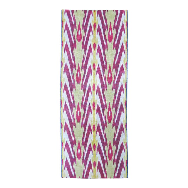 Antique Central Asian Silk Ikat Adras Fragment From Bukhara, Uzbekistan For Sale