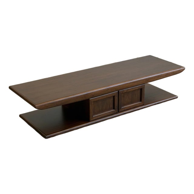 Vintage 1960s Walnut Coffee Table For Sale