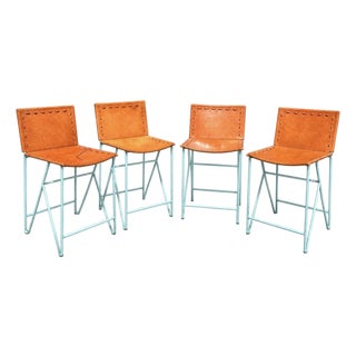Garza Marfa Saddle Leather Stools For Sale