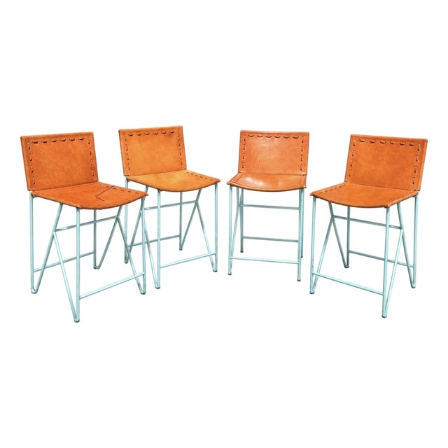Garza Marfa Saddle Leather Stools For Sale