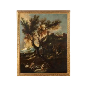 After A. Peruzzini, Landscape, Oil on Canvas, 1700, Framed