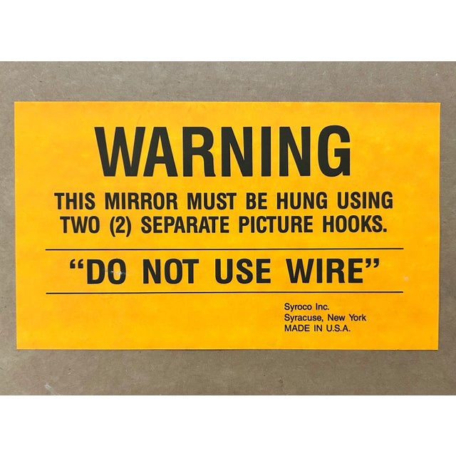 Vintage 1980’s American Syroco Postmodern Brass Style Metal/Glass Concentric Squares Wall Mirror For Sale - Image 4 of 4