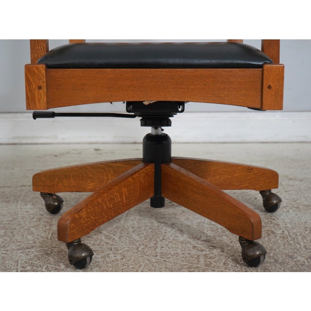 Brown Stickley Arts & Crafts Mission Oak Office Chair For Sale - Image 8 of 18