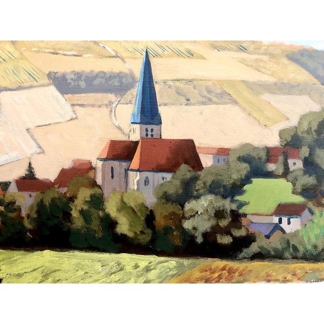 Textile 1960s French Landscape of Biene, Burgundy, by François Brochet (1925-2001) For Sale - Image 7 of 11