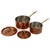 Set of 2 copper and brass saucepans manufactured by Paul Revere in the 1960s–70s; high-quality "Limited Edition" pieces,...