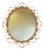 Vintage French Oval Rattan Mirror, 1950s For Sale