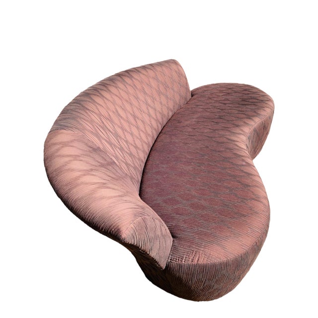 Vladimir Kagan 1990 Postmodern Kagan Style Biomorphic Kidney Bean Shaped Curved Platform Sofa For Sale - Image 4 of 10