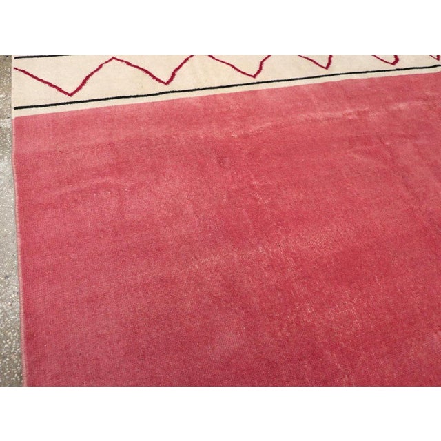 Art Deco Galerie Shabab Collection Mid-20th Century Handmade Turkish Art Deco Style Small Room Size Carpet For Sale - Image 3 of 8
