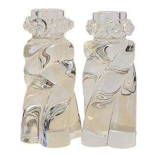 Pair of Baccarat Aladin Crystal Candle Holders, 1970s For Sale
