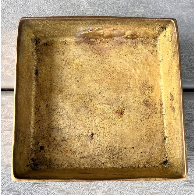 Vintage Scandinavian Modern Brass "Ultima" 16-Hole Ashtray Box, in the Style of Bo Ljungberg & Holger Bäckström For Sale - Image 4 of 8