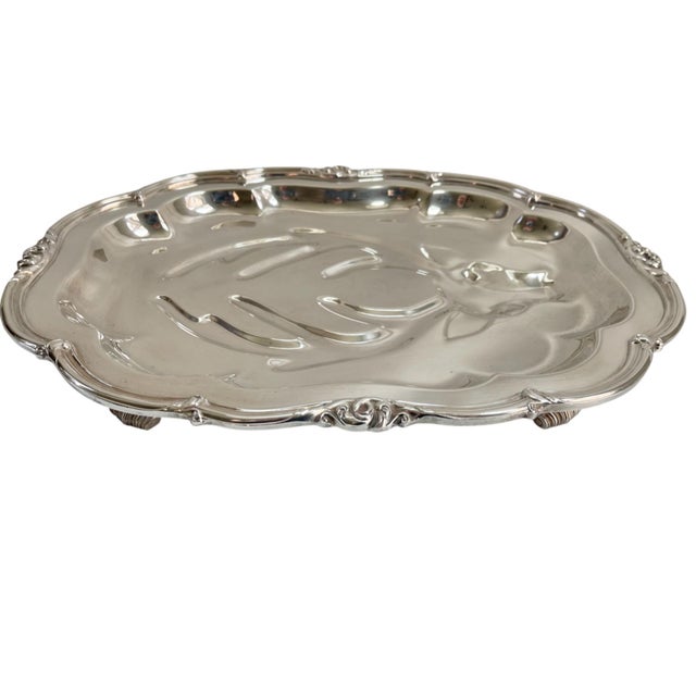 Gorgeous heavy Silver plated meat platter or "well and tree" platter featuring a deer or stag design to the well. Perfect...