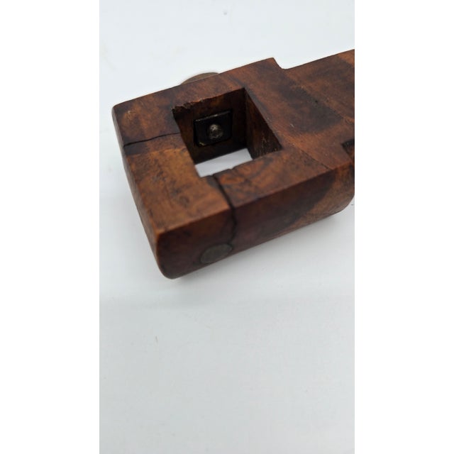 Early 20th Century Antique Vintage Wooden Decorative Cross Crucifix With Metal Clamp For Sale - Image 5 of 11