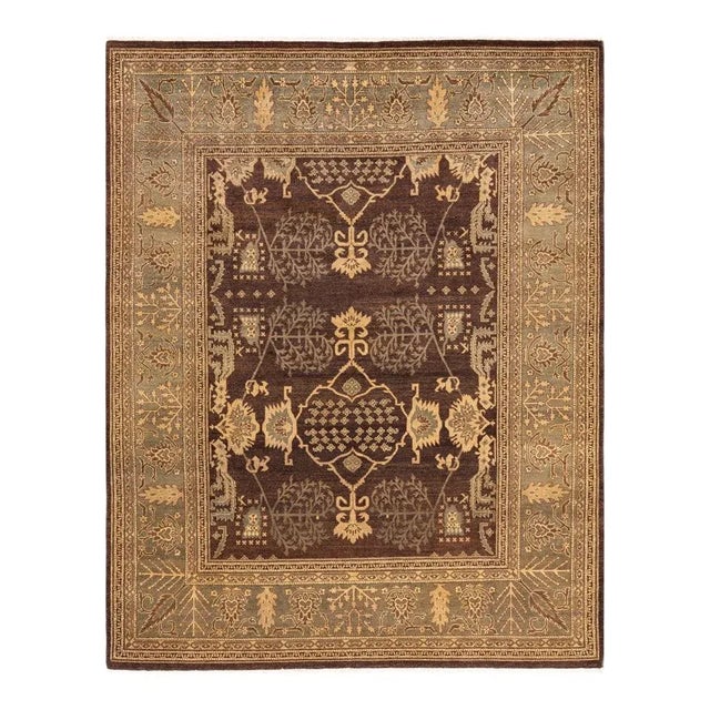 Brown Mogul, One-of-a-Kind Hand-Knotted Area Rug in Brown, 8' 1" x 10' 6" For Sale - Image 8 of 8