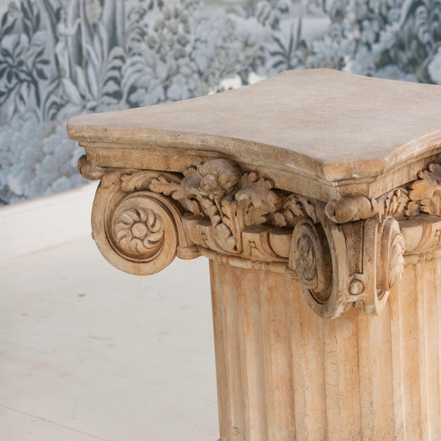 Mid 20th Century French Plaster Column Stand Side Table For Sale - Image 10 of 18