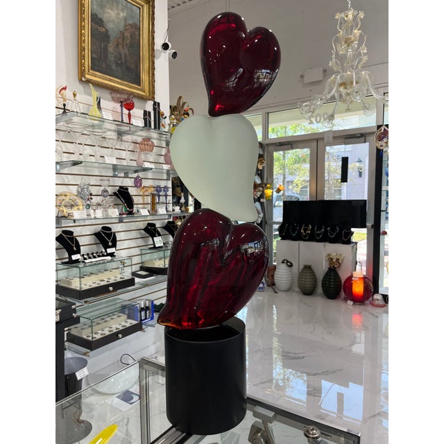 Three Hearts Murano Sculpture by A. Barbaro For Sale - Image 9 of 11