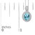Early 21st Century .925 Sterling Silver Oval Blue Topaz and Diamond Accent with Beaded Halo Pendant Necklace - 18" Inches For Sale - Image 5 of 5