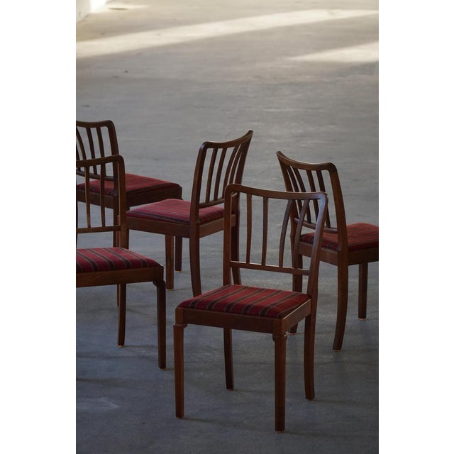 Danish Modern Dining Chairs in Oak and Upholstered Seats, 1950s, Set of 6 For Sale - Image 12 of 18