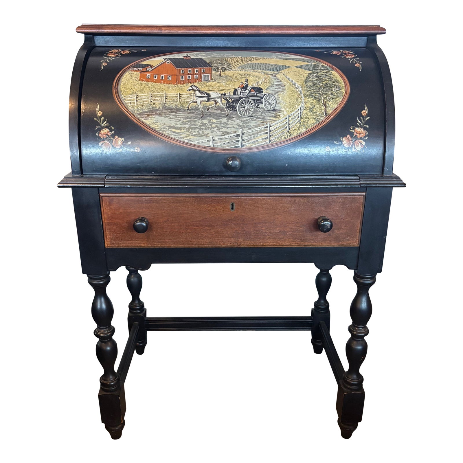 1930s Vintage Roll-Top Desk | Chairish