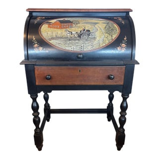1930s Vintage Roll-Top Desk For Sale