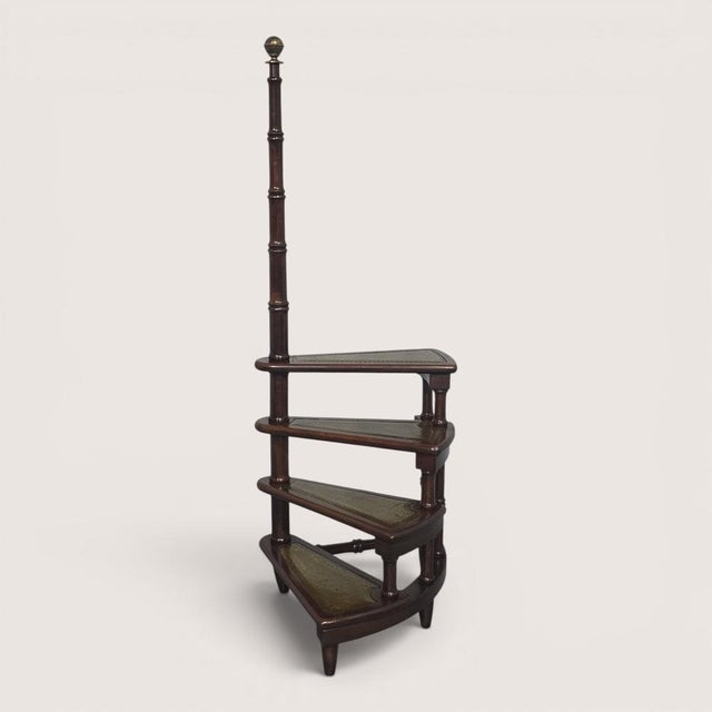 Good Set Mahogany Library Steps, 1930 For Sale - Image 14 of 14