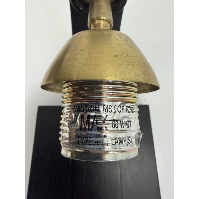 Paul Marra Ebonized Wood, Brass & Studio Glass Wall Sconces - a Pair For Sale - Image 18 of 18
