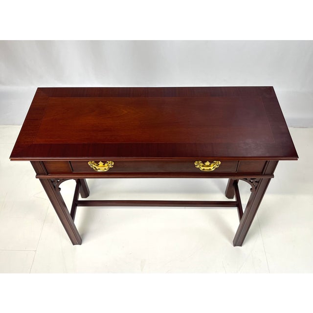 Councill Furniture Councill Craftsmen Chippendale Mahogany Single-Drawer Console Table For Sale - Image 4 of 17