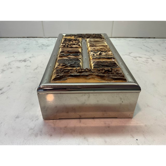 1970s Gucci Italy Vintage Horn Cigarette Dresser Trinket Box For Sale - Image 5 of 11