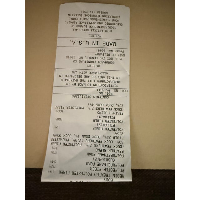 Bernhardt Roll Arm Sofa With Chaise For Sale - Image 9 of 12