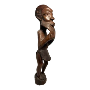 1930s Hemba Tribal Zambia African Hand Carved Male Figurine